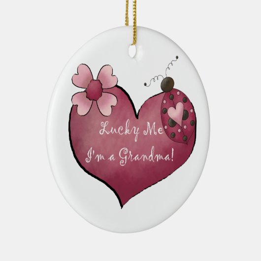 Gelukkig ben ik een oma cadeau keramisch ornament (Rechts)