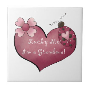 Gelukkig ben ik een oma cadeau tegeltje