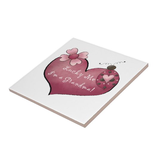 Gelukkig ben ik een oma cadeau tegeltje (Zijkant)