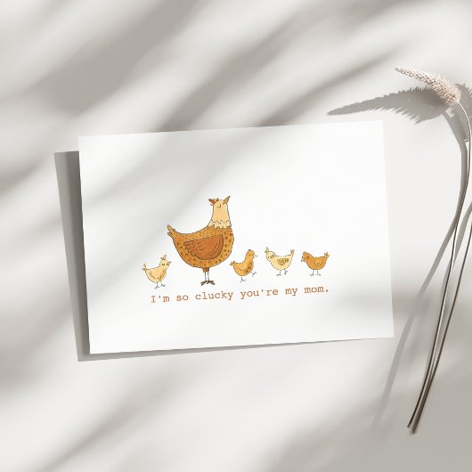 Gelukkig ben je mijn mama Hen en Chicks Moederdag. Kaart