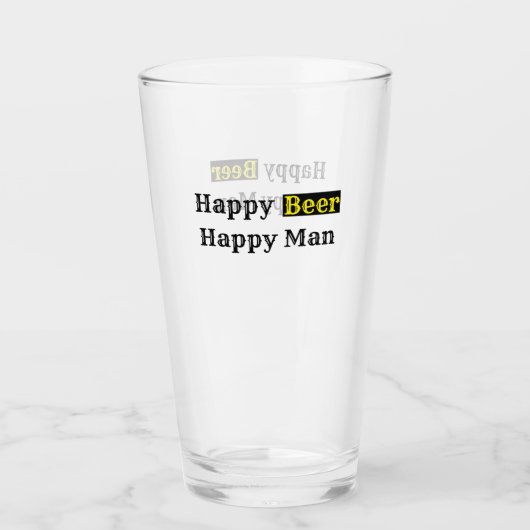 Gelukkig Bier Gelukkig Man Glas (Voorkant)