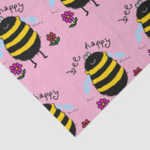 Gelukkig Bij Cute Bij Tissuepapier (Detail)