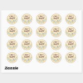 Gelukkig Bij Cute Hommels Ronde Sticker (Vel)