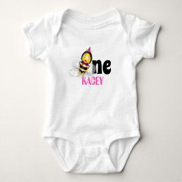 Gelukkig Bij EEN jaar verjaardagsshirt voor meisje Romper