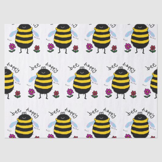 Gelukkig Bijtje Cute Bij Tissue Papier (Voorkant)