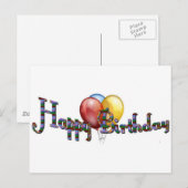 GELUKKIG BIRTHDAY! BRIEFKAART (Voorkant / Achterkant)