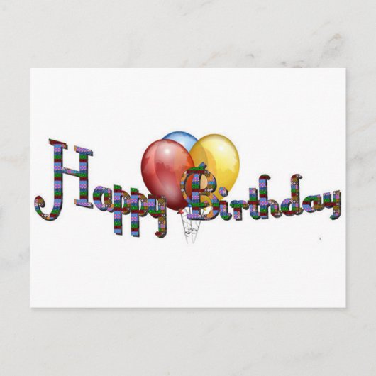GELUKKIG BIRTHDAY! BRIEFKAART (Voorkant)