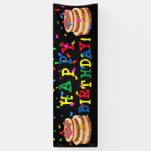 GELUKKIG BIRTHDAY! Cek en Confetti Spandoek (Verticaal)