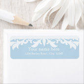 Gelukkig Blauw Adres Sticker Label (Insitu)