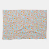 Gelukkig Blauw Bloem Keuken Handdoeken (Horizontaal)