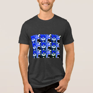 Gelukkig blauw en wit feestelijke tekens Tri-Blend shirt