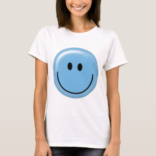 Gelukkig blauw gezicht t-shirt
