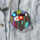 Gelukkig Bloeiende Flora Broche Ronde Button 4,0 Cm (In situ)