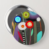 Gelukkig Bloeiende Flora Broche Ronde Button 4,0 Cm (Voorkant /achterkant)