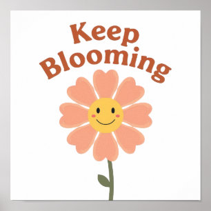 Gelukkig Bloem Grafisch in de Stijl van de Jaren 7 Poster