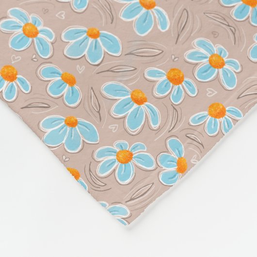 Gelukkig Bloemen Worpdeken Fleece Deken (Hoek)