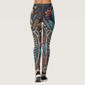 Gelukkig Bloemenskelet Halloween schedel ribcage Leggings (Achterkant)