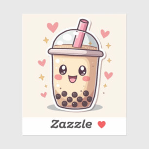 Gelukkig Boba-drankje – Pastel Kawaii Melkthee  Sticker