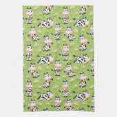 Gelukkig Boerderij Koeien Theedoek (Verticaal)