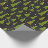 Gelukkig Boerderij met kerstbomen Cadeaupapier (Hoek)