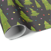 Gelukkig Boerderij met kerstbomen Cadeaupapier (Rol Hoek)