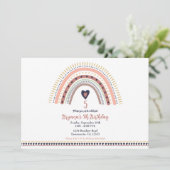 Gelukkig Boho Regenboog Modern Kinderverjaardagsfe Kaart (Staand voorkant)