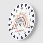 Gelukkig Boho Regenboog Modern Minimaal Trendy Chi Grote Klok (Hoek)