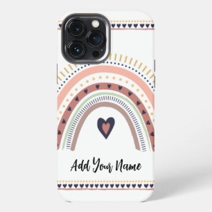 Gelukkig Boho Regenboog Modern Minimaal Trendy Chi iPhone 13 Pro Max Hoesje