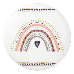 Gelukkig Boho Regenboog Modern Minimaal Trendy Chi Keramische Knop