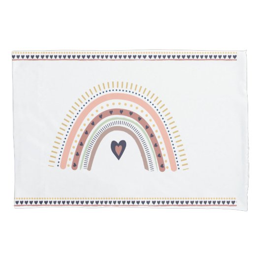 Gelukkig Boho Regenboog Modern Minimaal Trendy Chi Kussensloop (Voorkant)