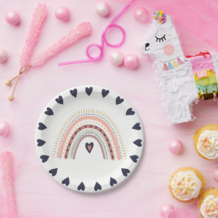 Gelukkig Boho Regenboog Modern Minimalistisch Verj Papieren Bordje