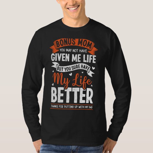 Gelukkig Bonus mam Stepmoeder Stepma voor Daughte T-shirt (Voorkant)