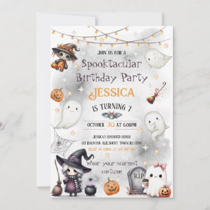 Gelukkig Boo Halloween-uitnodiging – Schattig spoo Kaart