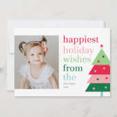 Gelukkig Boom Fun Moderne Vakantie Fotokaart Feestdagenkaart (Voorkant)