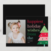 Gelukkig Boom Fun Moderne Vakantie Fotokaart Feestdagenkaart (Voorkant / Achterkant)