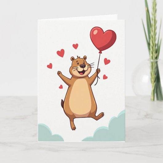 Gelukkig Bosmarmot Liefdeskaart Kaart (Voorkant)
