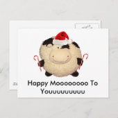Gelukkig Briefkaart I van de Kerstkaart van de Koe (Voorkant / Achterkant)