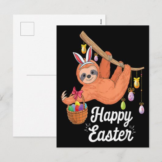 Gelukkig briefkaart met paassleuf (Voorkant / Achterkant)