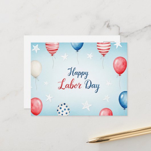 Gelukkig Briefkaart op de Dag van de Arbeid (Voorkant / Achterkant in situ)