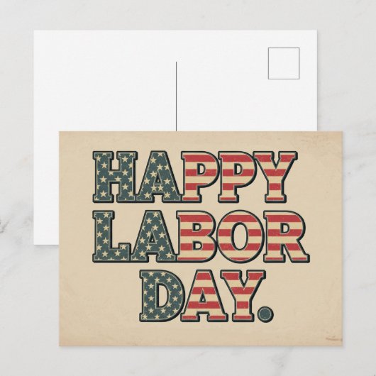 Gelukkig Briefkaart op de Dag van de Arbeid (Voorkant / Achterkant)