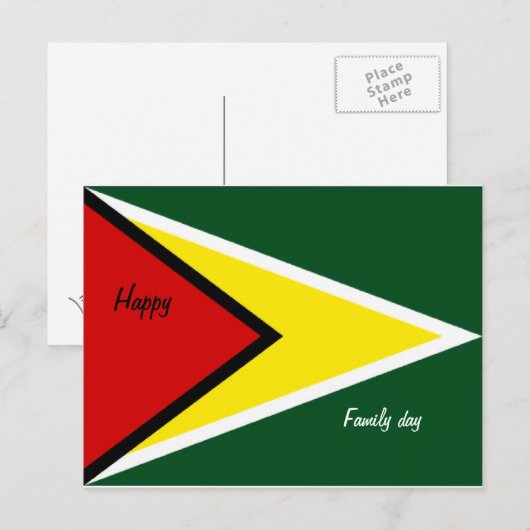 Gelukkig briefkaarten van de familiedag guyana (Voorkant / Achterkant)