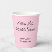 Gelukkig Bruidsfeest: Roze  Papieren Bekers (Voorkant)