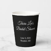 Gelukkig Bruidsfeest: Zwart Papieren Bekers (Achterkant)