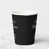 Gelukkig Bruidsfeest: Zwart Papieren Bekers (Rechts)