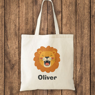 Gelukkig Brullende Leeuwengezicht – Cute Jungle Di Tote Bag