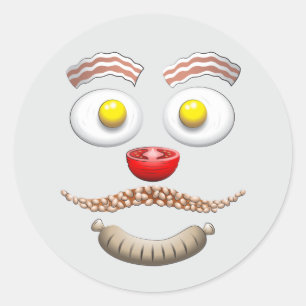 Gelukkig Brunch Gezicht Ronde Sticker