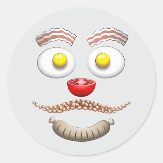 Gelukkig Brunch Gezicht Ronde Sticker (Voorkant)