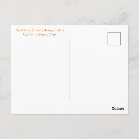 Gelukkig Californische papaverdag! Briefkaart (Achterkant)