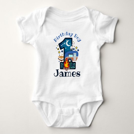 Gelukkig Camper Eerste Verjaardag shirt Camping Ve (Voorkant)