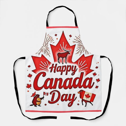 Gelukkig Canada Dag! Schort (Voorkant)